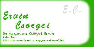 ervin csorgei business card